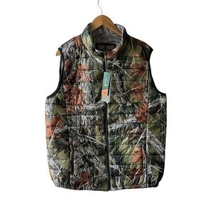 Trail Crest Size L Camo Print Soft Full Zip Puffer Vest - New